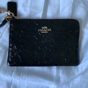 Coach Wristlet in Black/Gold